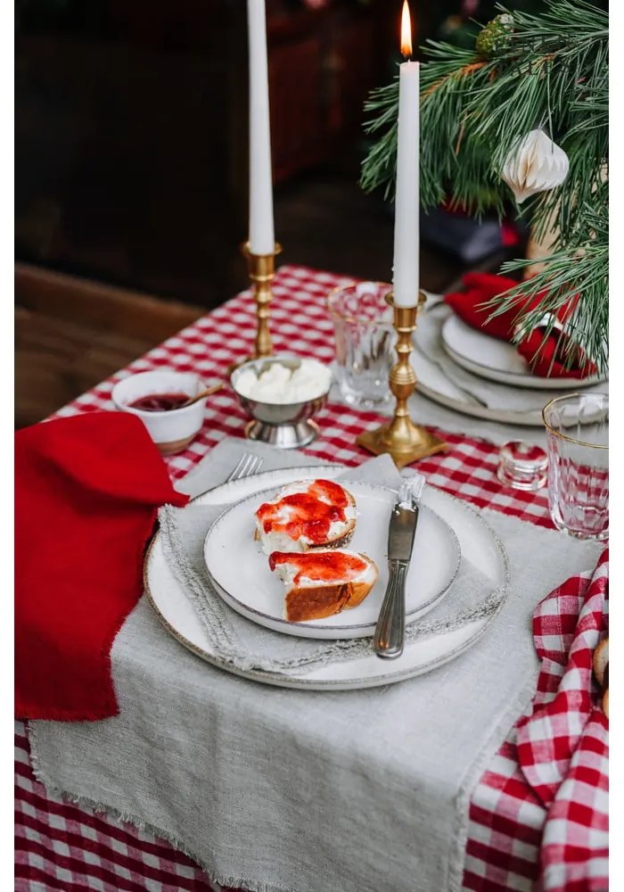 Asciugamano di lino 45x65 cm Red Gingham - Linen Tales