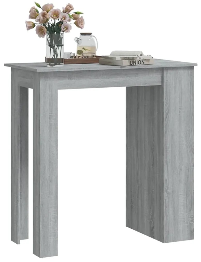 Tavolo bar con ripiani grigio sonoma 102x50x103,5cm truciolato