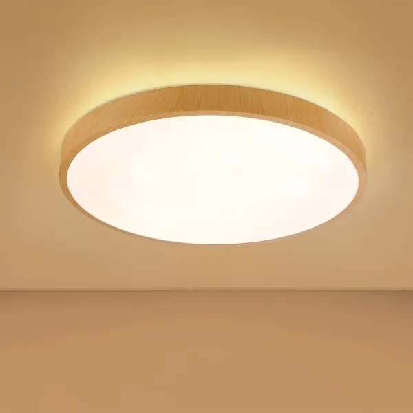 Brilagi-LED Lampada dimmerabile GLASS POOL DOUBLE LED/60W/230V 50 cm, finitura effetto legno + telecomando