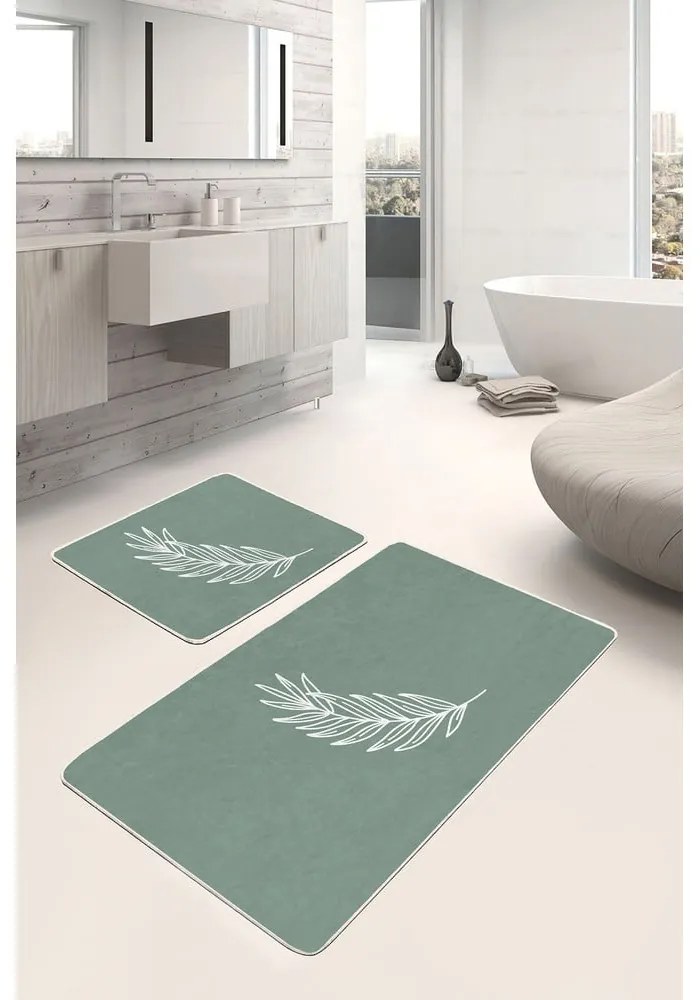 Tappetini da bagno verdi in set da 2 100x60 cm - Minimalist Home World