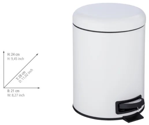 WENKO 24678100 - Cestino LEMAN 21x24 cm bianco/nero