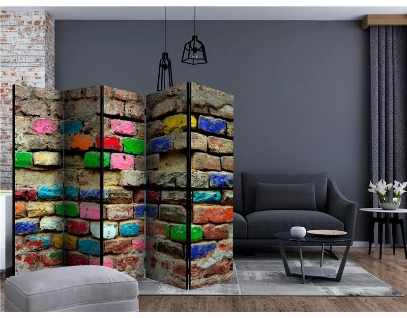 Paravento  Colourful Bricks II [Room Dividers]  Colore ---, Dimensioni e Misure 225x172