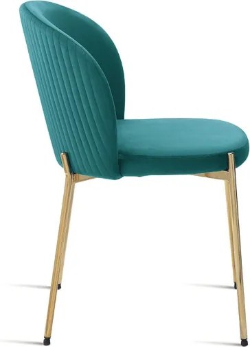 Sedia in velluto Topazio con struttura in metallo Oro MEGAN 2 sedie