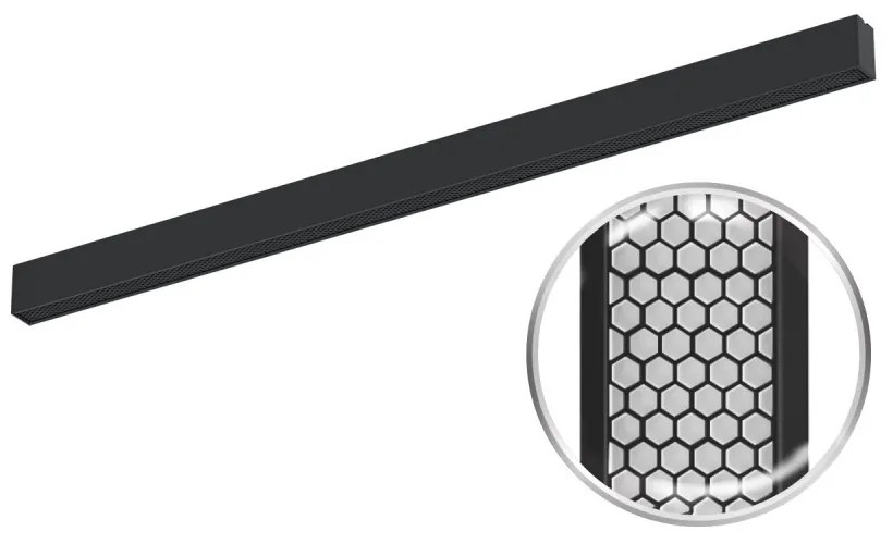 Plafoniera Lineare LED 40W 120cm, UGR11 con driver Philips Bianca o nera Colore Bianco Variabile CCT, Colore del corpo Nero