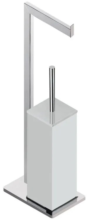 Piantana porta rotolo e porta scopino wc Retta grigio cromato