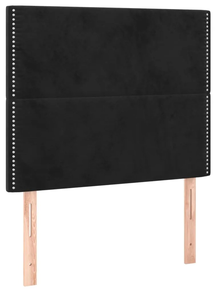 Testiere 2 pz nere 100x5x78/88 cm in velluto