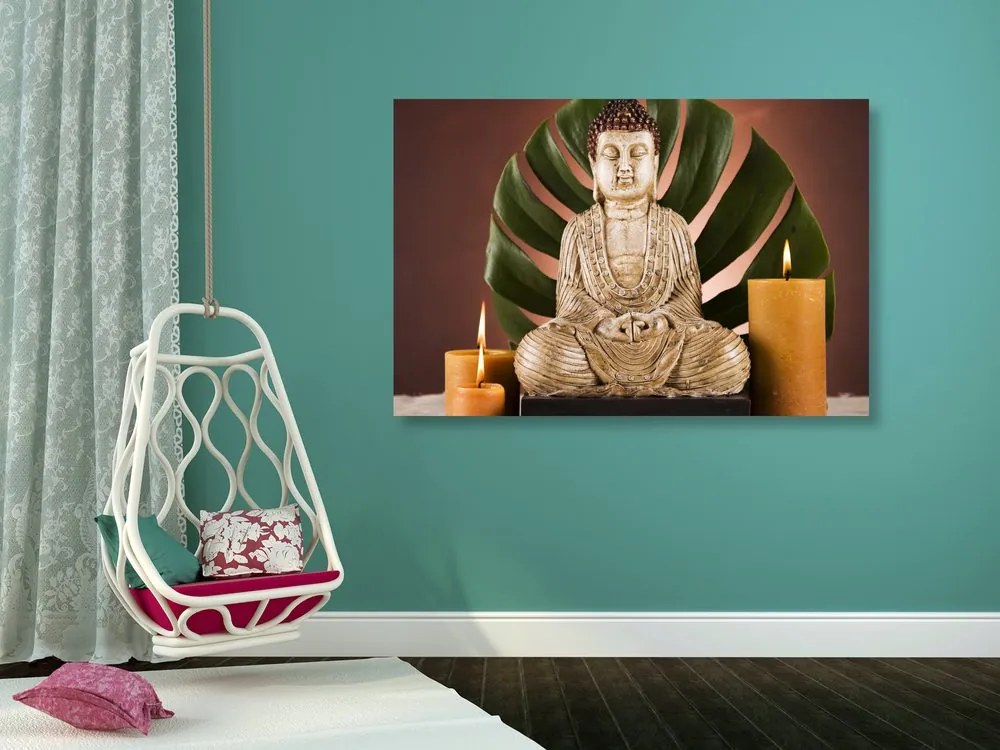 Quadro su tela – Buddha con natura morta rilassante