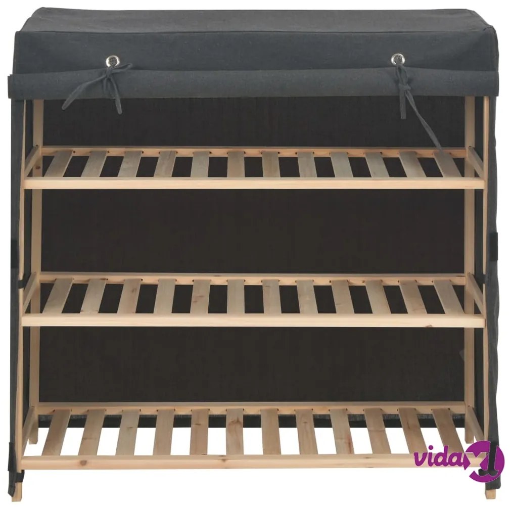 vidaXL Scarpiera con Rivestimento Grigia 79x40x80 cm in Tessuto