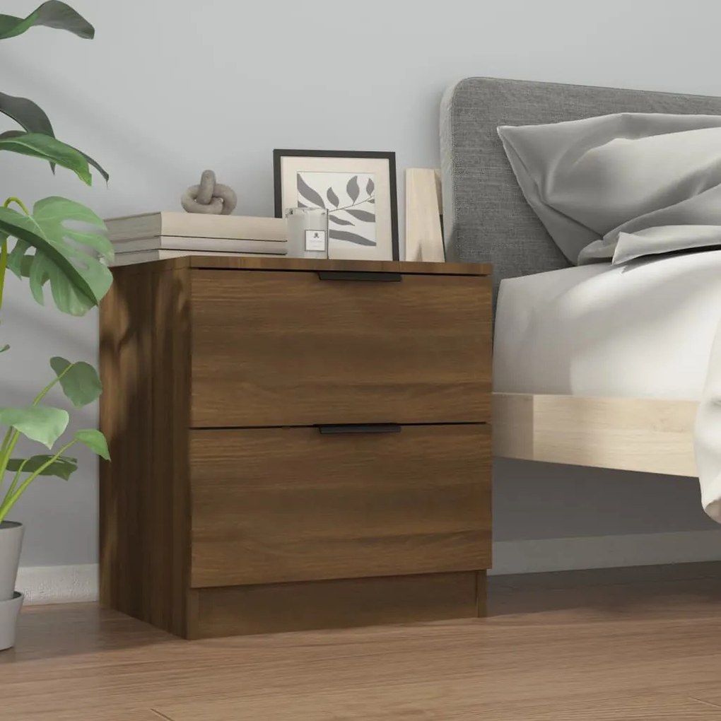 Comodino Rovere Marrone İn Legno Multistrato /