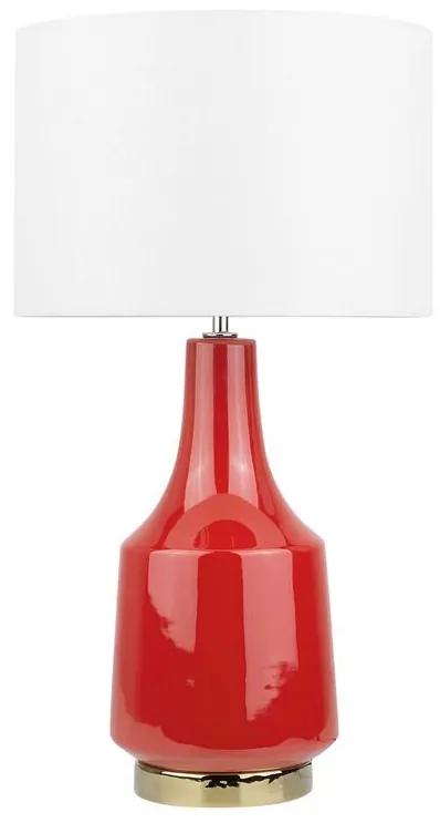 Lampada da tavolo in ceramica rossa TRIVERSA Beliani