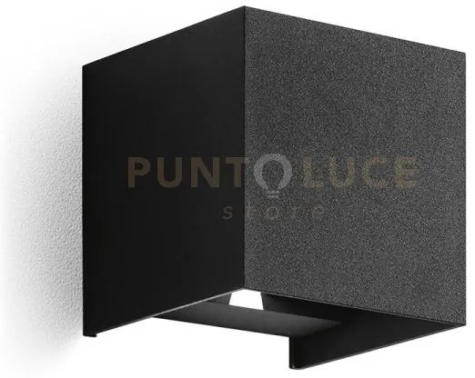 Ges863c- applique nero a led 2 luci biemissione 3000k 335lm 2x5w  ip54