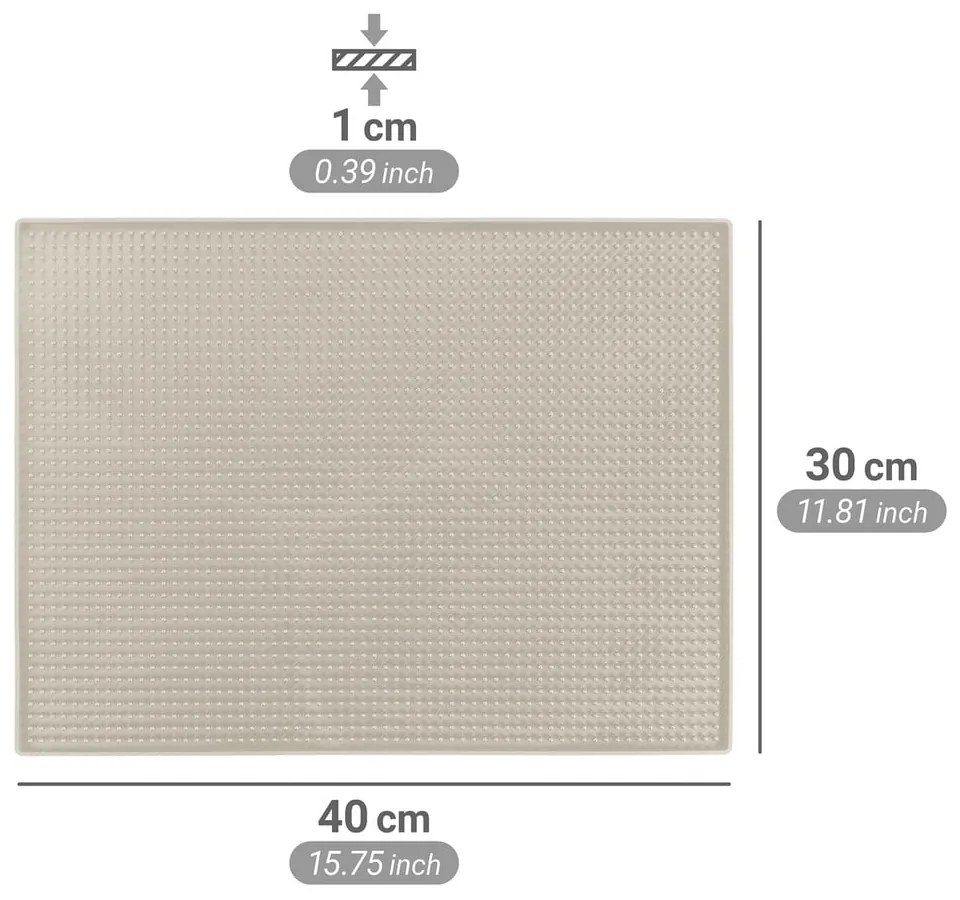 Tappetino scolapiatti beige in gomma 40x30 cm Maxi – Wenko