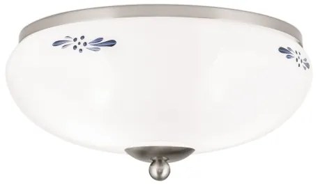 Orion DL 7-673- Plafoniera LANDHAUS 2xE27/60W/230V Ø 28 cm m. cromo/bianco