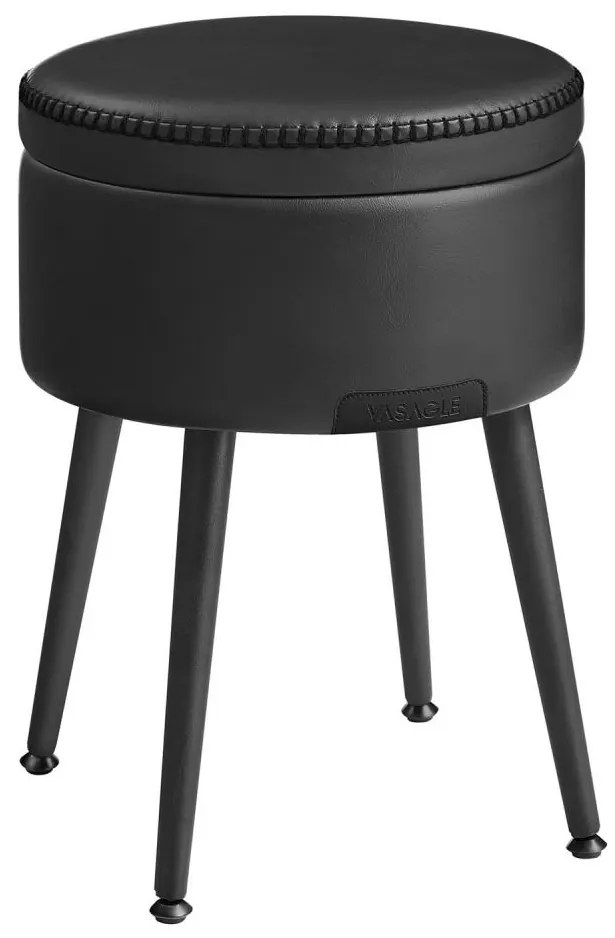 Sgabello in pelle CORE nero