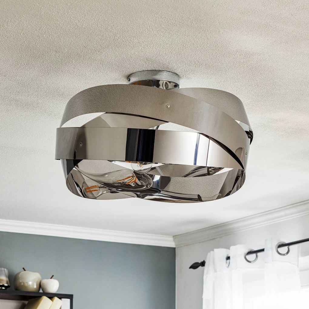 Plafoniera soffitto Tornado Domiluce, dimmerabile, Cromo / Argento, Soggiorno / Sala da pranzo, Metallo, Moderno, Plafoniera
