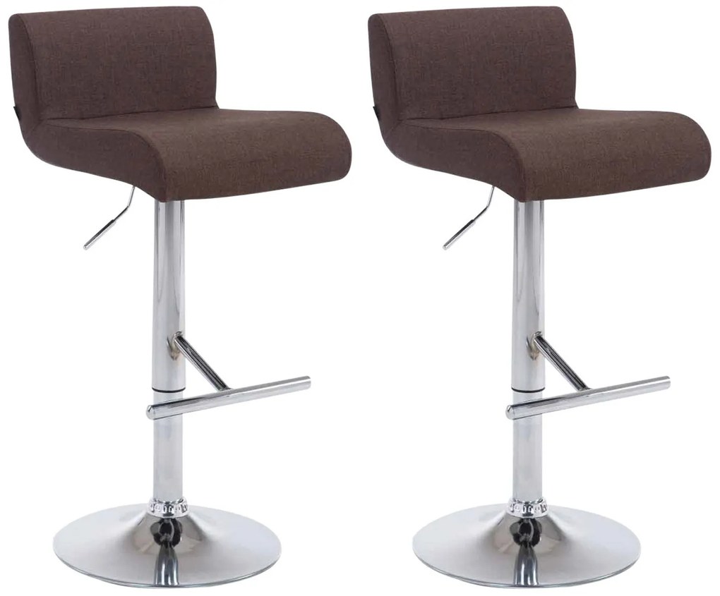 Set 2 Sgabelli Bar California İn Tessuto - Eleganza E Comfort / Dunkelgrau