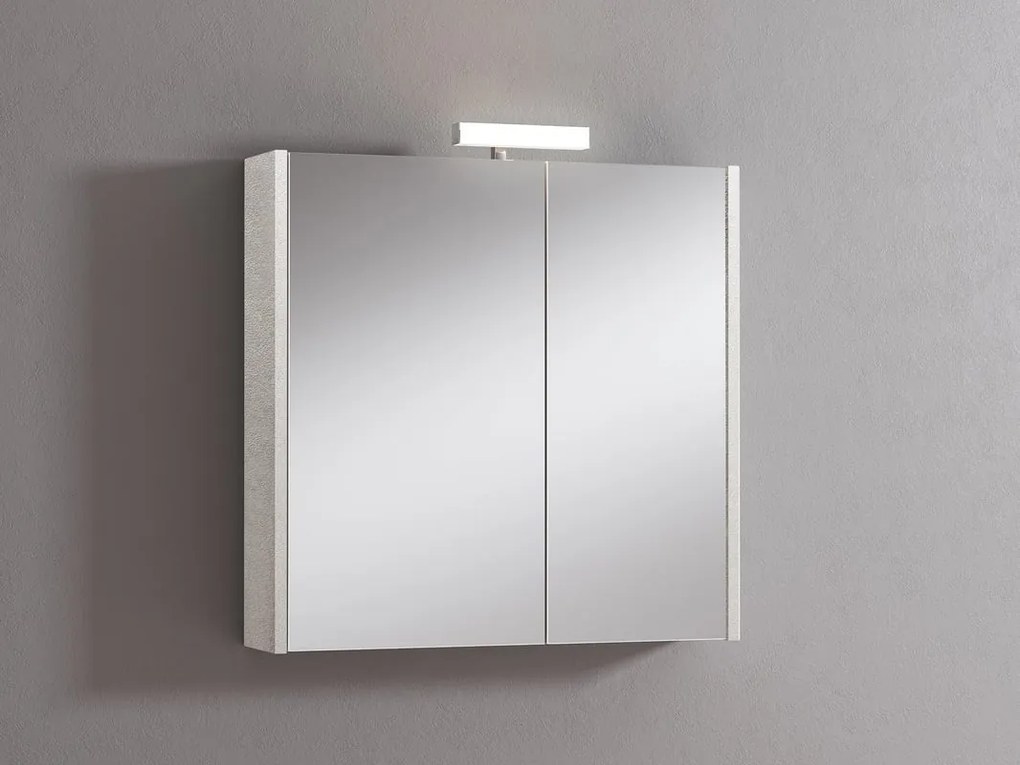 Pensile con luce Akira cemento chiaro L 71.5 x H 70 x P 15.5 cm