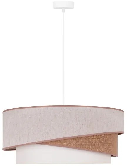 Duolla - Lampadario a sospensione con filo KOBO 1xE27/15W/230V diametro 45 cm beige/marrone/bianco