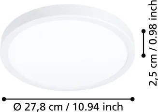 Eglo 901308-LED Plafoniera FUEVA LED/14,2W/230V 2700/4000/6500K Ø 27,8 cm, bianca