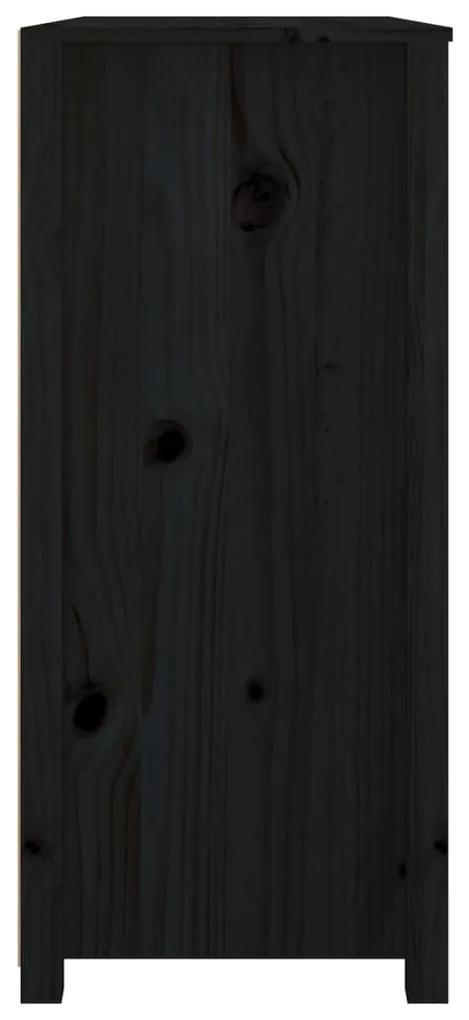 Armadietto miele nero 100x40x90 cm in legno massello di pino
