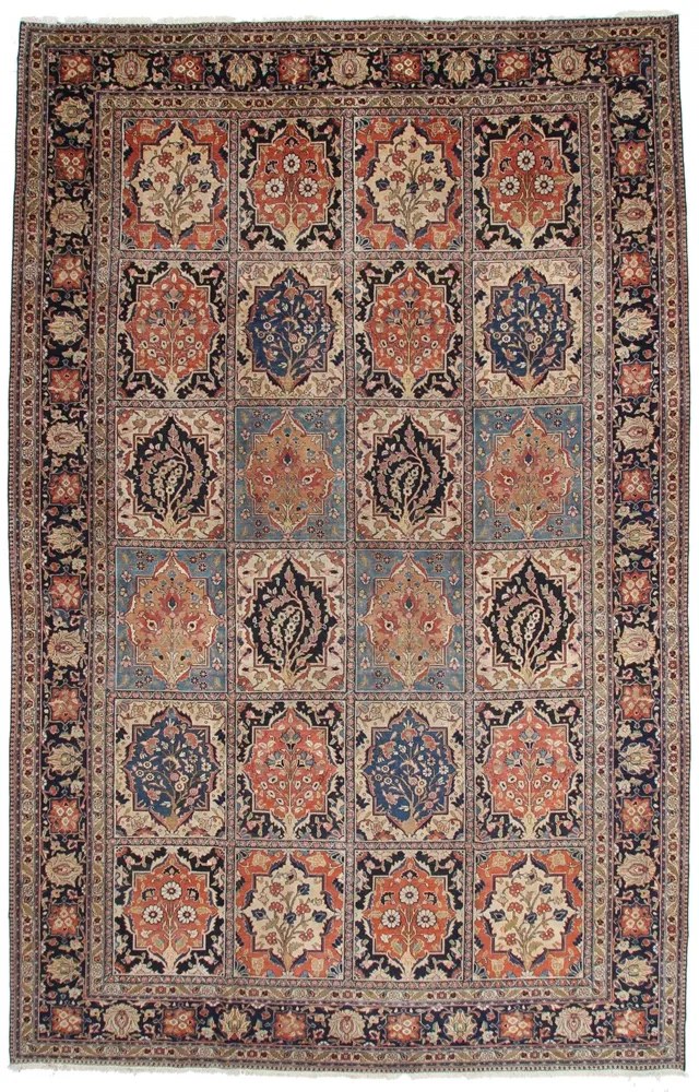 Tabriz Tappeto persiano 550 x 350 Blu (Iran) Annodato A Mano