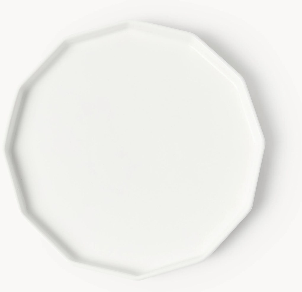 Set di 4 piatti da colazione in porcellana Angoli