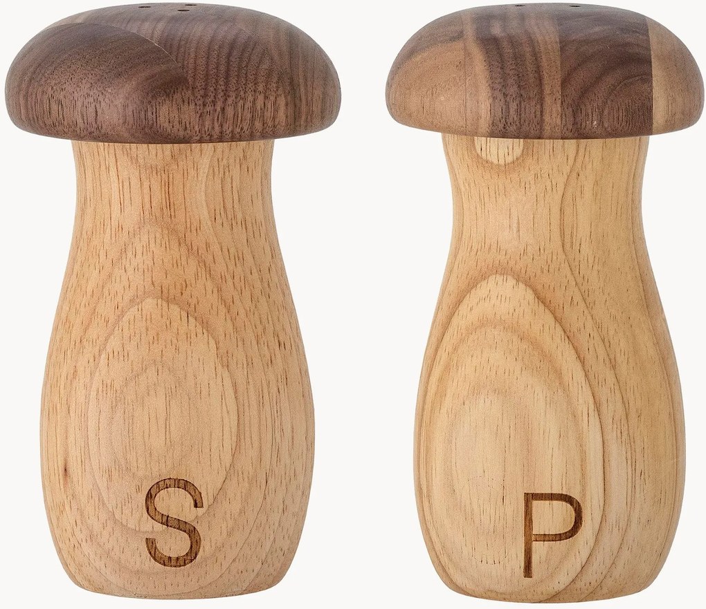 Set saliera e pepiera in legno di albero della gomma Rahim, set da 2