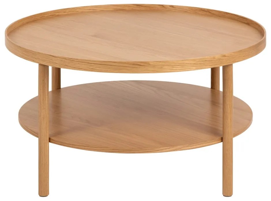 Tavolino rotondo in colore naturale con effetto rovere ø 80 cm Banbury - Actona