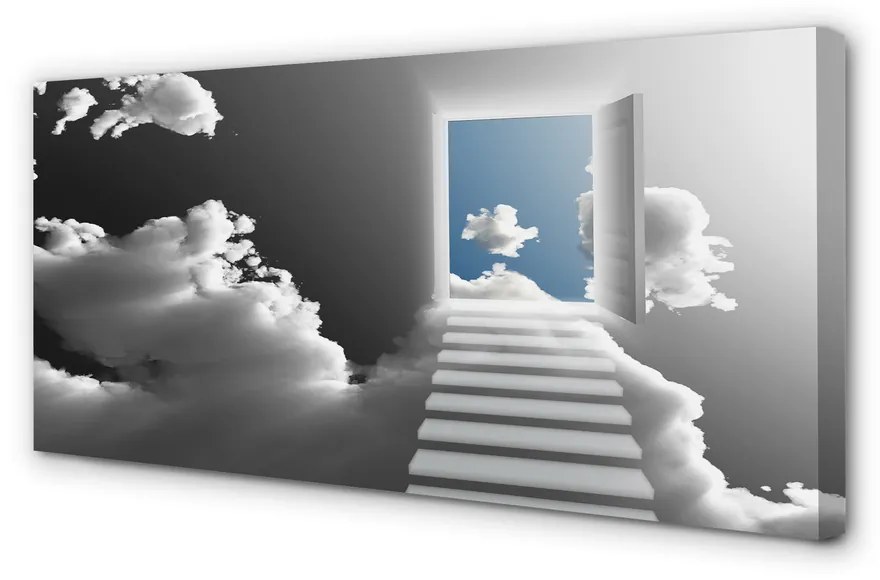 Quadro su tela Porte del paradiso delle scale 125x50 cm