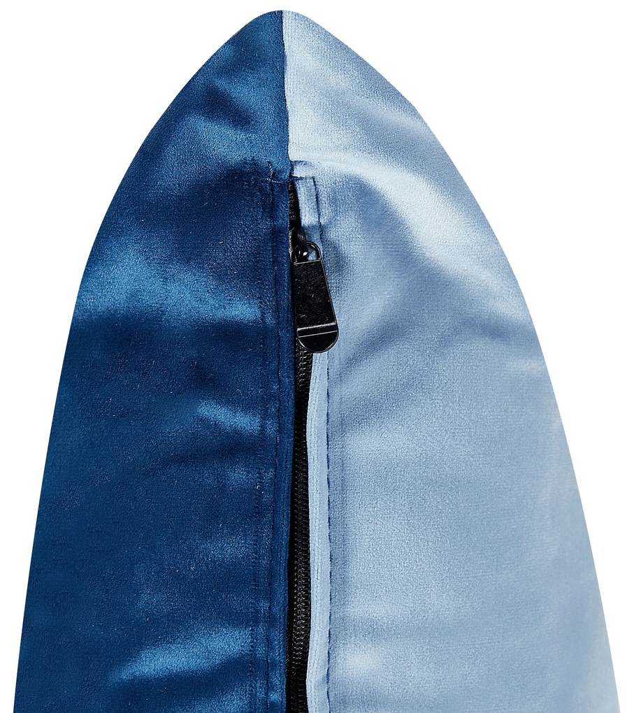 Chaise longue sinistra velluto blu e azzurro GONESSE Beliani