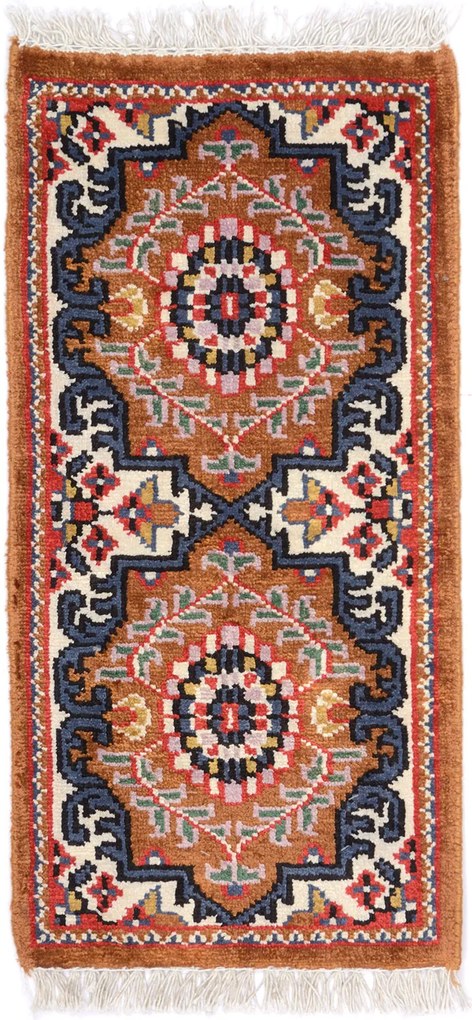 Agra Tappeto 30 x 60 Beige (Indian) Annodato A Mano