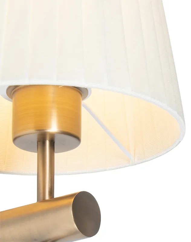 Lampada da parete smart bronzo con paralume bianco incl. WiFi A60 - Pluk
