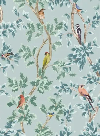 Tapete Netherfield v. Osborne & Little - Aqua/ Sky Blue
