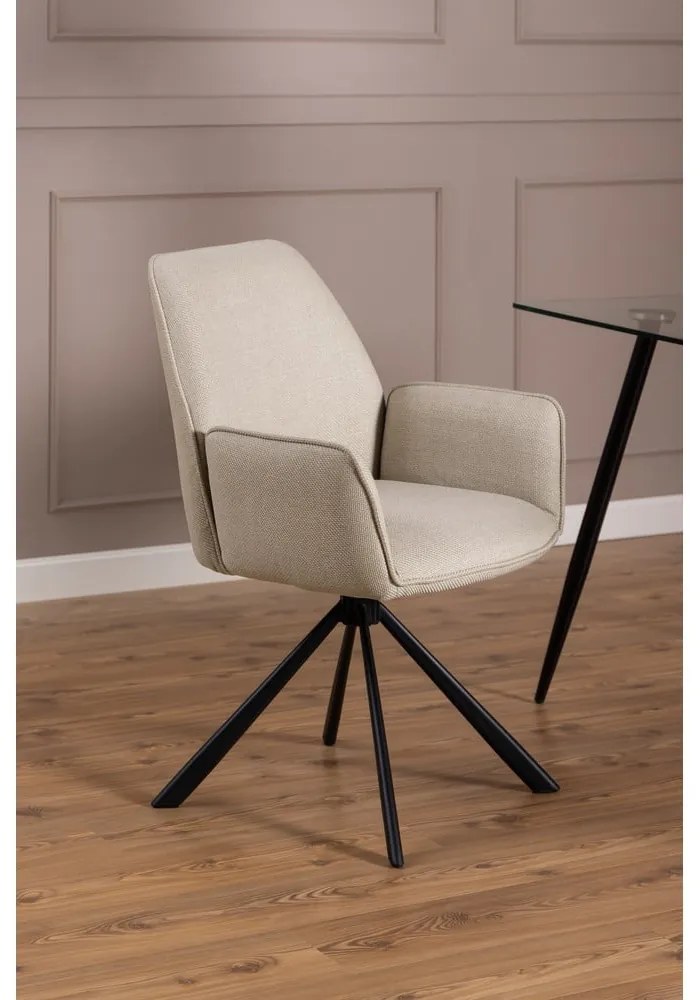 Set di sedie da pranzo beige in imbottito con braccioli 2 pz Glenda – Actona