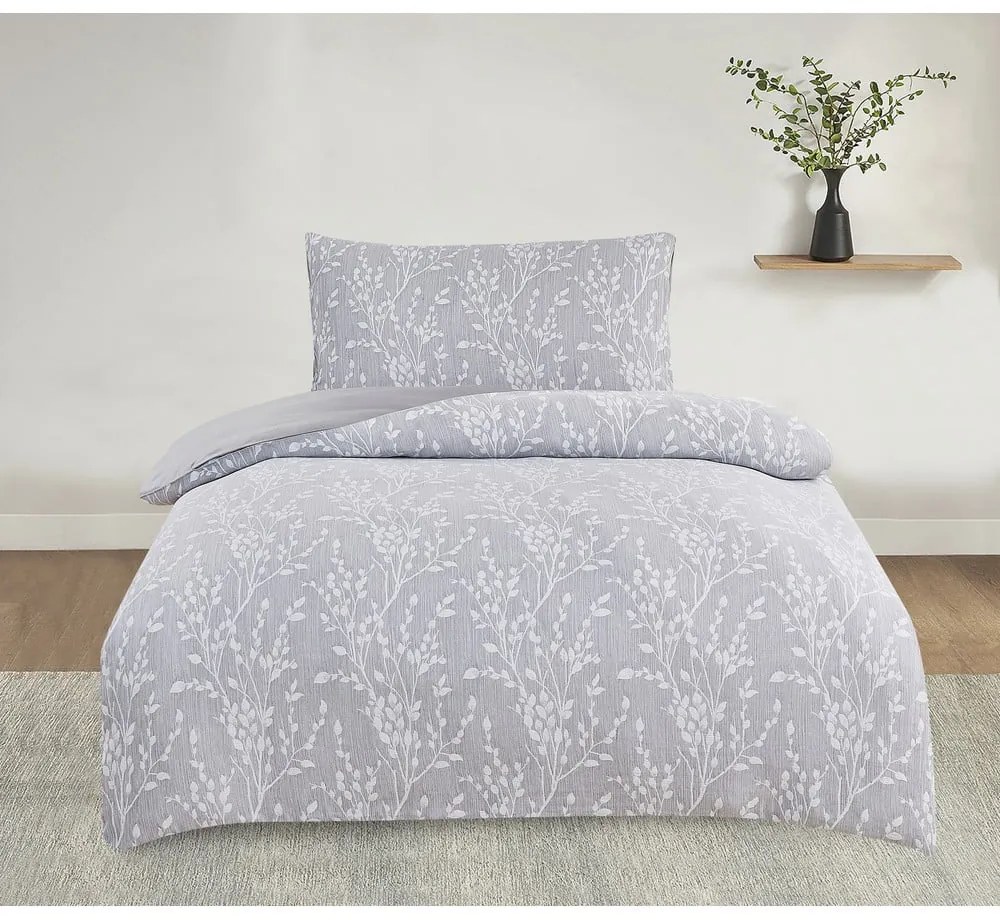 Biancheria da letto singola jacquard grigia 140x200 cm Boston - My House