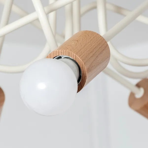 Lampadario a plafone OXFORD 5xE27/15W/230V pino/crema