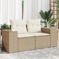 Divano da Giardino con Cuscini a 2 Posti Beige in Polyrattancod mxl 111108