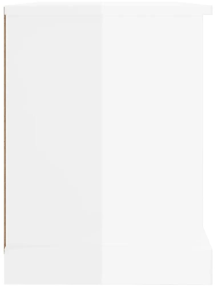 Mobile Porta TV Bianco Lucido 73x35,5x47,5 cm Legno Multistrato