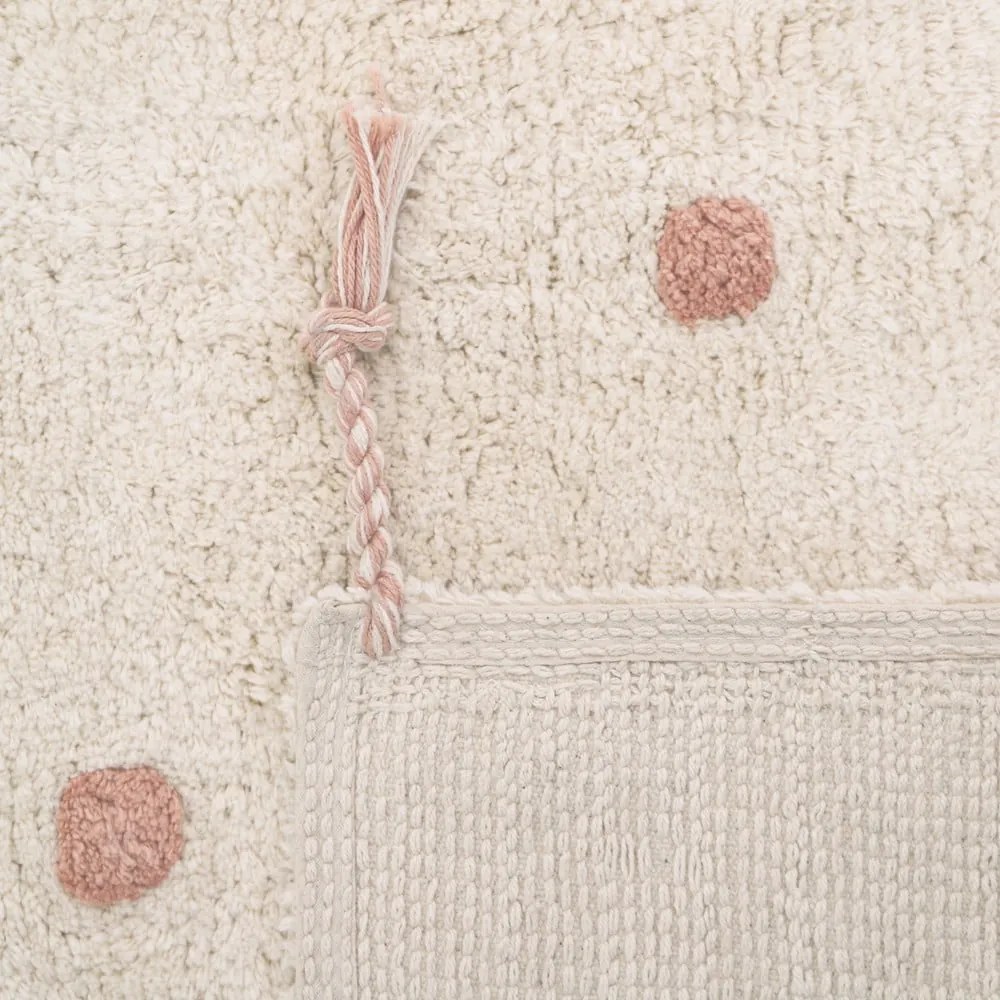 Tappeto in cotone beige e rosa fatto a mano, 100 x 150 cm Numi - Nattiot