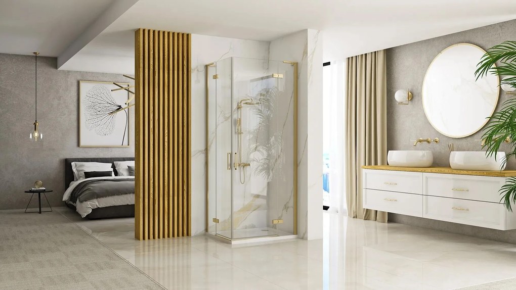 Cabina doccia REA Hugo Gold Brush 80x100