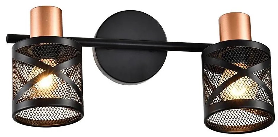 Prezent 75468 - Faretto da parete ANTARES 2xE14/40W/230V nero/rame