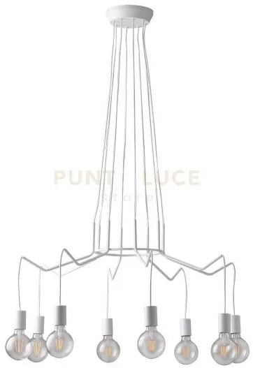 Lampadario a sospensione habitat bianca 8 luci attacco e27 85x120cm...