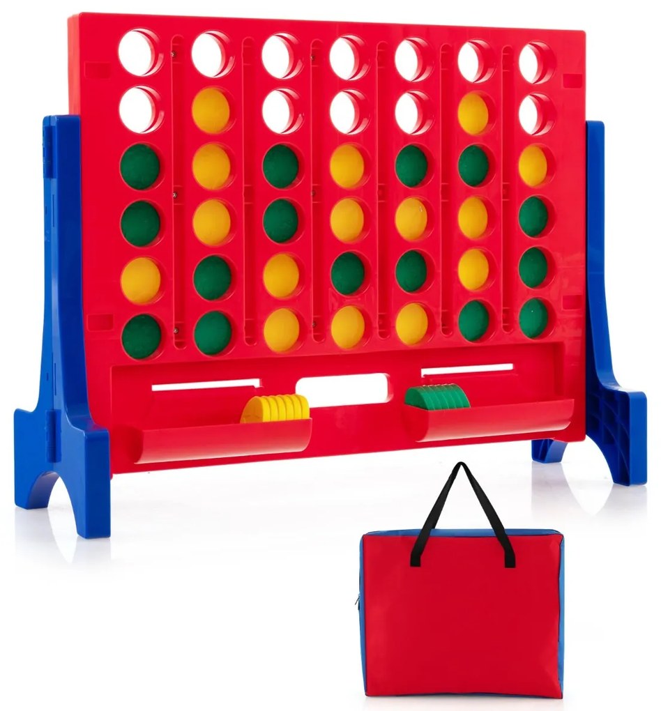 Costway Gioco da tavolo o da parete 4-in-linea gigante, Set da gioco con sacca da trasporto e 42 pedine per adulti e bambini 2 Colori