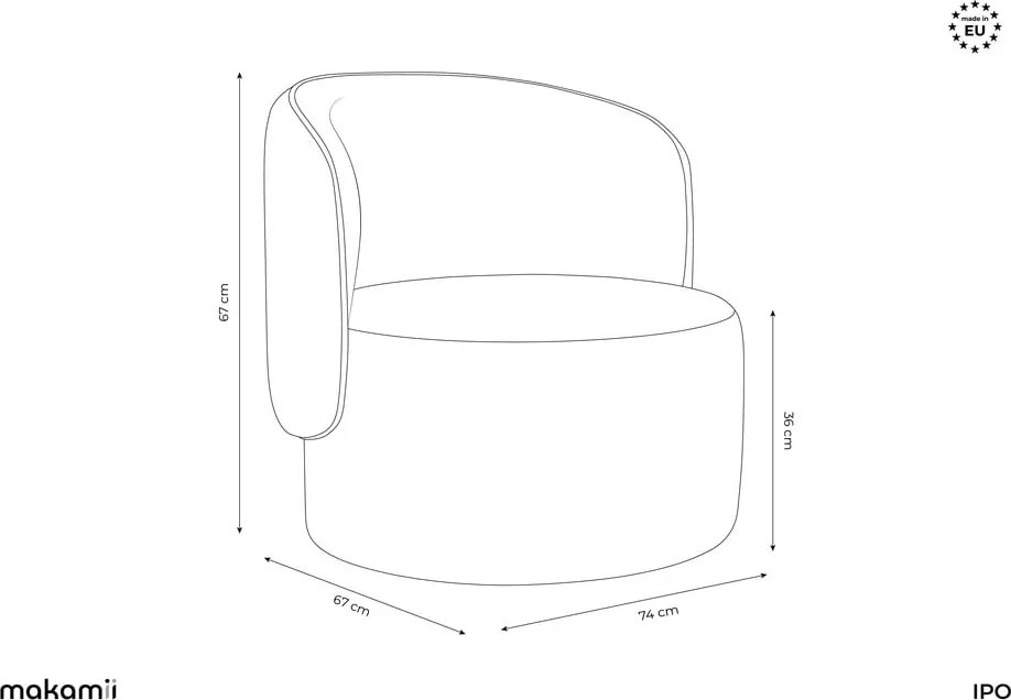 Poltrona grigio chiaro Ipo – Makamii