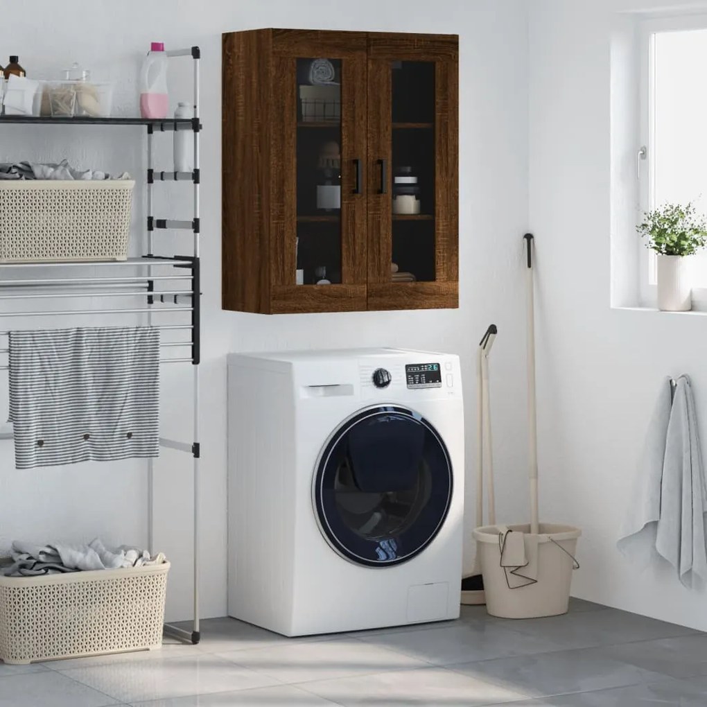 Mobile A Parete Rovere Marrone 69,5x34x90 Cm /