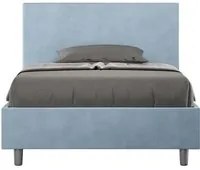 Letto 1 Piazza e Mezzo 120x210 cm con Rete e Contenitore Adele Azzurro