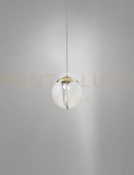 Poc sospensione 16 cristallo bianco ottone lucido 1 luce attacco  g9