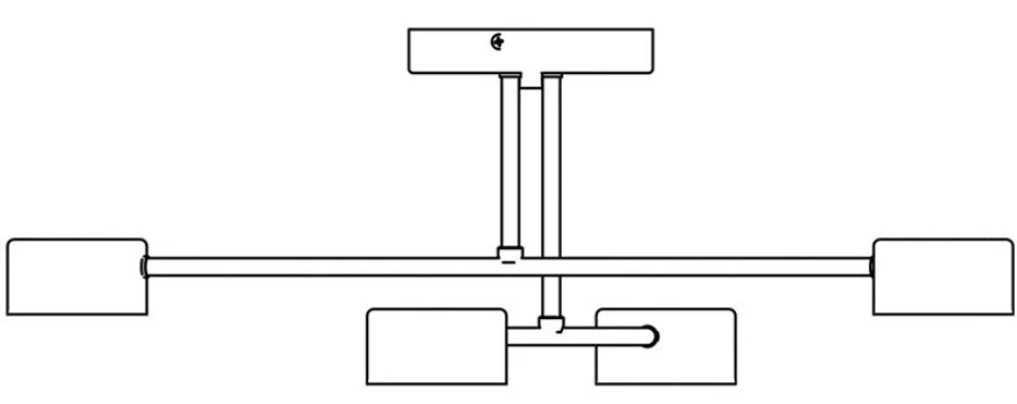 Lampada da soffitto in acciaio HALO 4 bianco/nero 4xGX53
