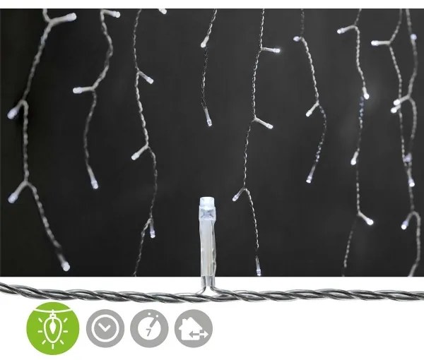 Nedis CLLC180C - tenda luminosa LED 180xLED/7 funzioni 10,9m IP44 bianco freddo