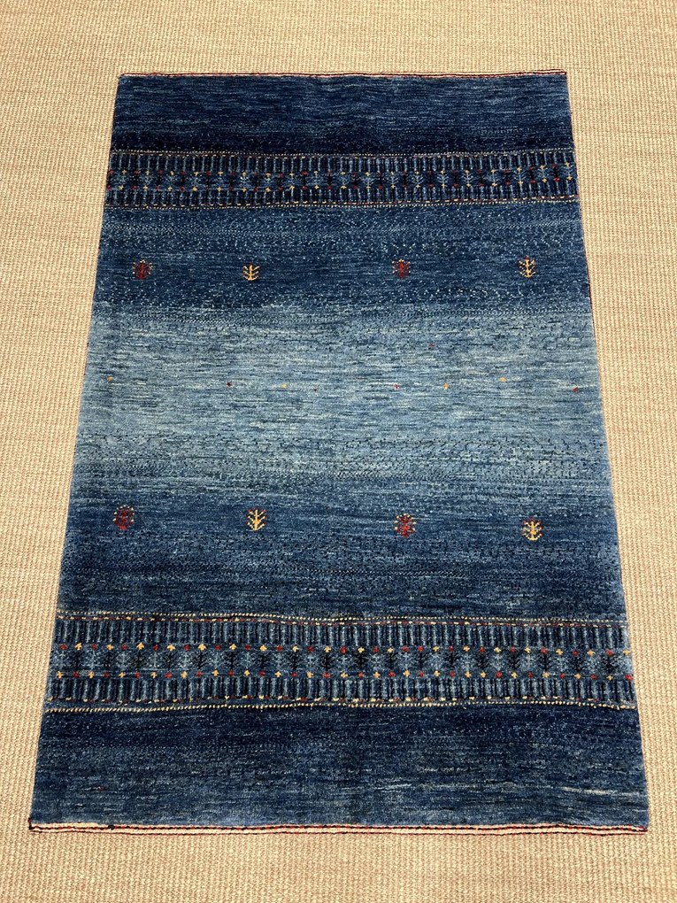 Loribaft Tappeto 80x120 Blu (Iran) Annodato A Mano